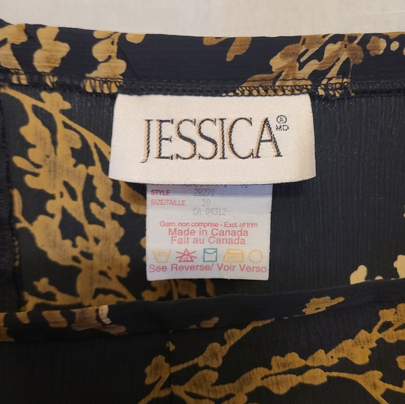 Black Brown and Gold Vintage Fall Floral Jessica Maxi Midi Skirt - Picture 2 of 4